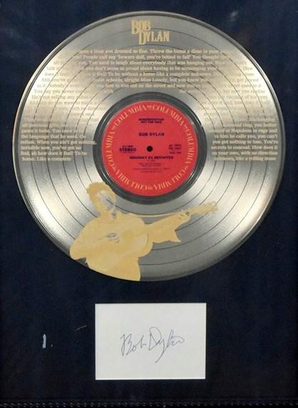 Bob Dylan “Highway 61 Revisited”  Gold Record Commemorative Framed with Certificate of Authenticity