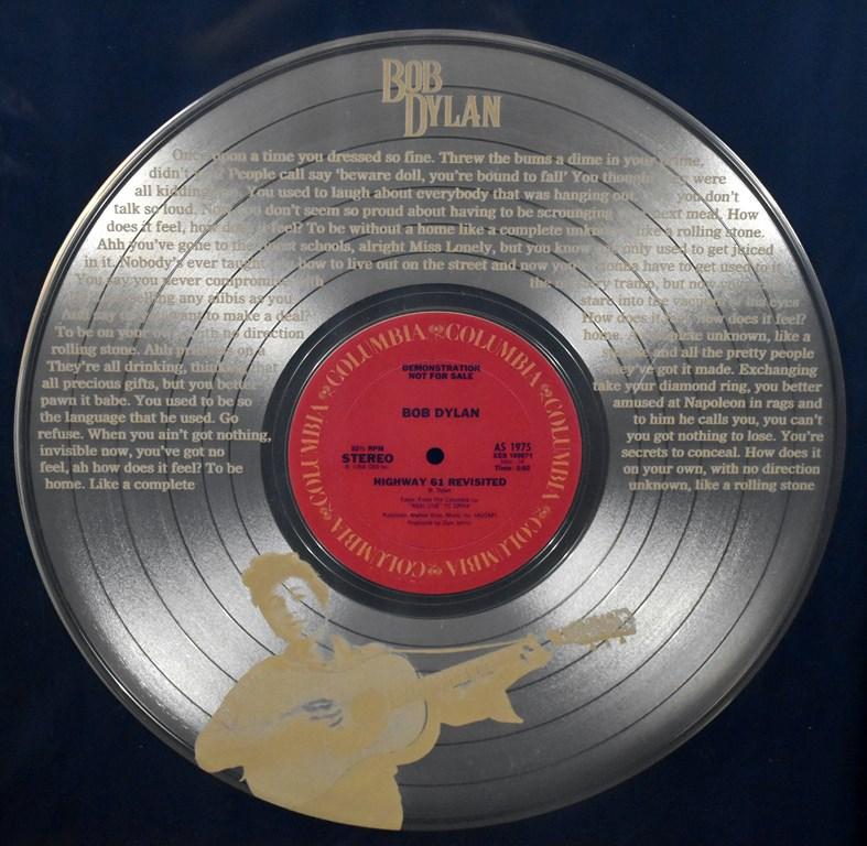 Bob Dylan “Highway 61 Revisited”  Gold Record Commemorative Framed with Certificate of Authenticity