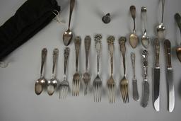 Lot of 21 Sterling Silver Flatware Pieces by Various Makers
