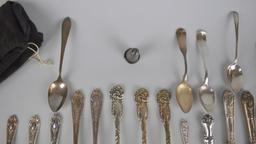 Lot of 21 Sterling Silver Flatware Pieces by Various Makers