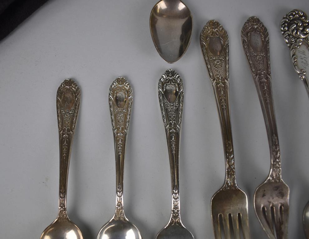 Lot of 21 Sterling Silver Flatware Pieces by Various Makers