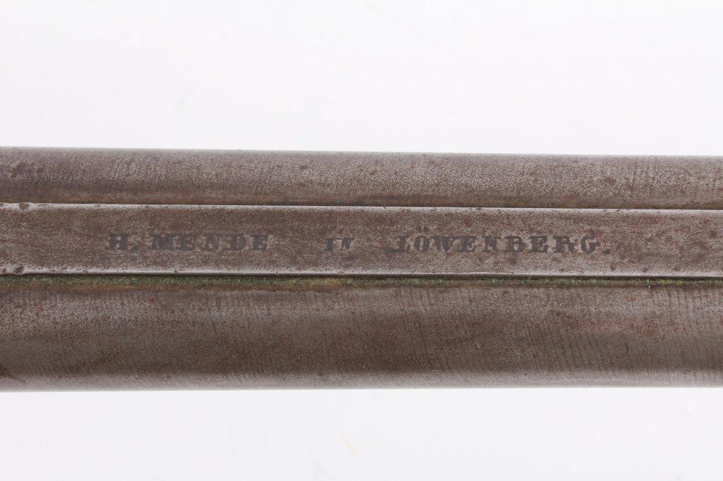 Engraved H. Mende Damascus 16G Percussion Shotgun