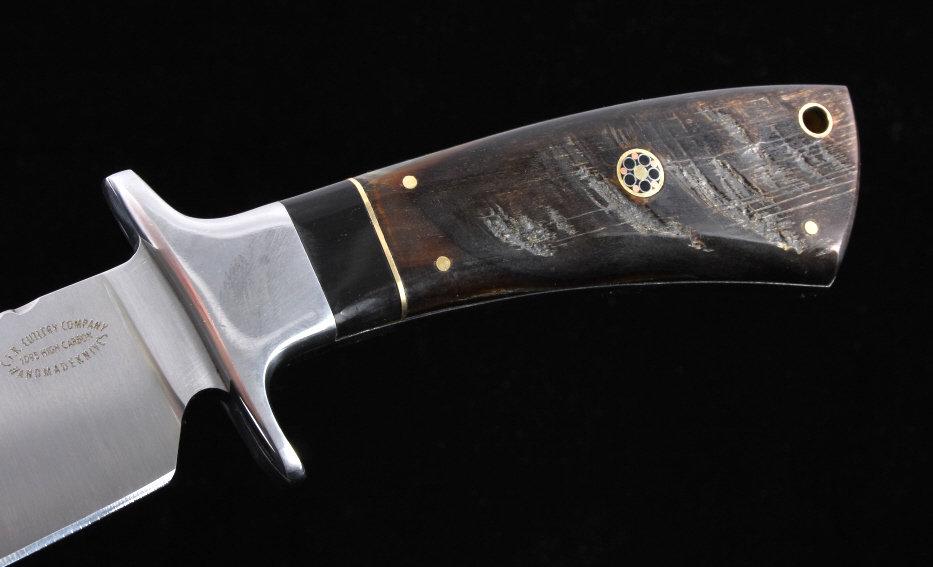 CFK Custom Ram's Horn Bowie Knife w/ Scabbard