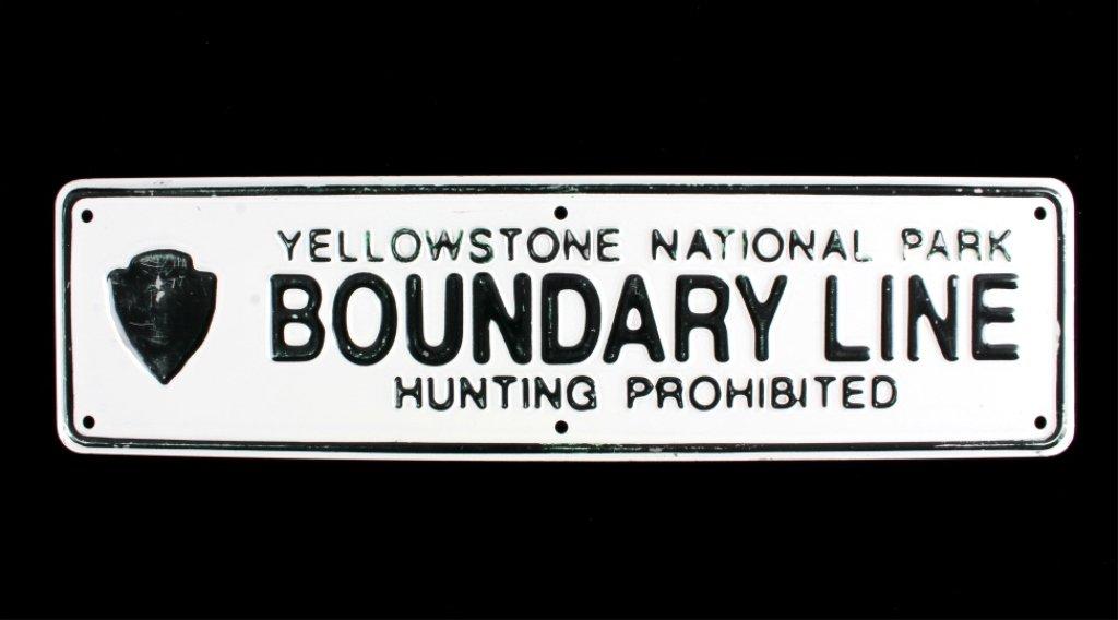 Yellowstone National Park Boundary Line Sign