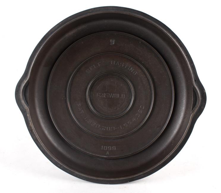 Griswold Cast Iron No 8 & 9 Skillets w/ lids