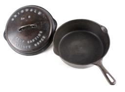 Griswold Cast Iron No 8 & 9 Skillets w/ lids