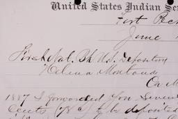 1887 Indian Agent in Mont. Terr.  Autograph Letter
