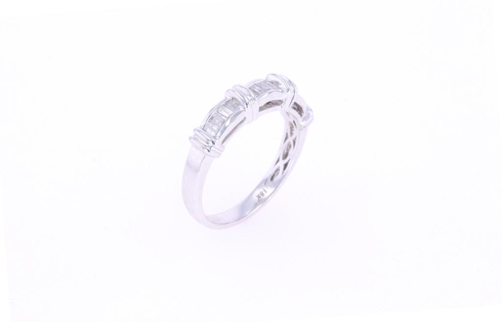 Vintage Baguette Diamond & 14k White Gold Ring