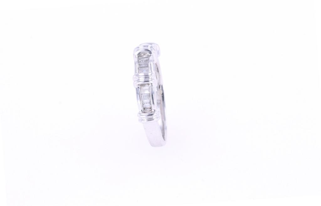 Vintage Baguette Diamond & 14k White Gold Ring
