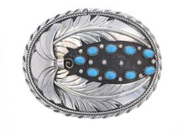 Herbert Tsosie (Navajo / Dine) Denim Lapis Buckle