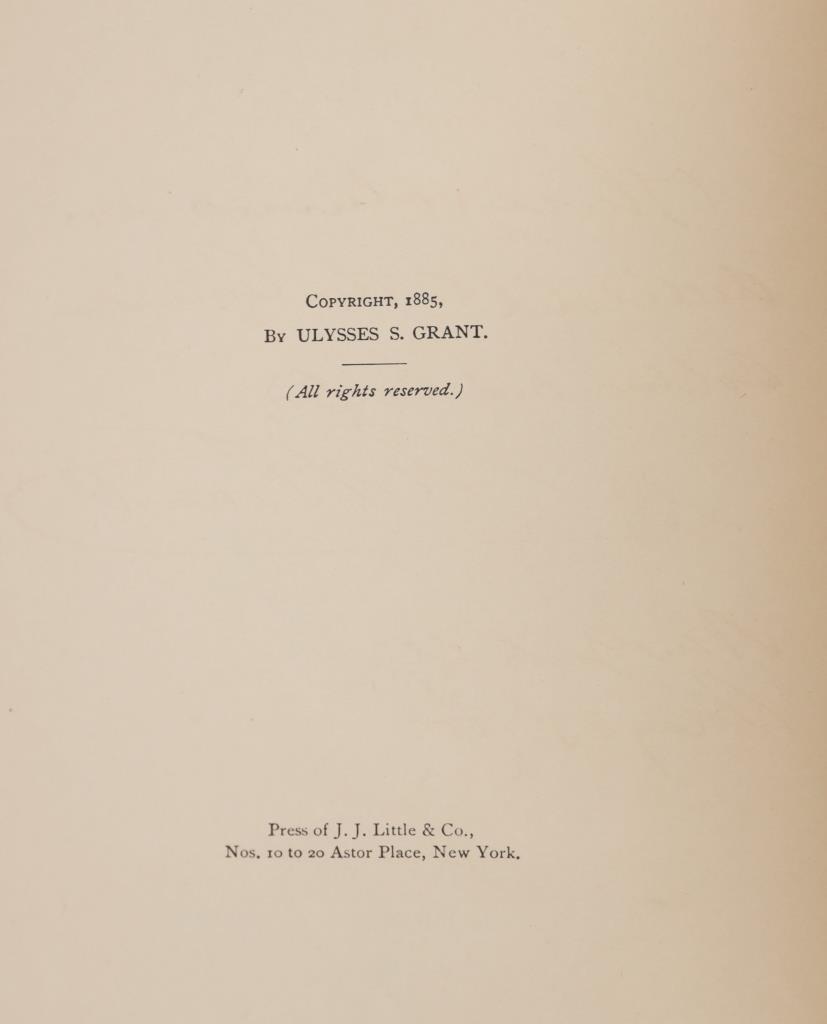 1885 1st Ed. Personal Memoirs of US Grant, 1st Ed.