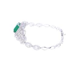 4.88ct Emerald & Diamond 18k White Gold Bracelet