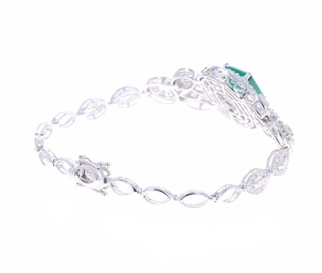 4.88ct Emerald & Diamond 18k White Gold Bracelet