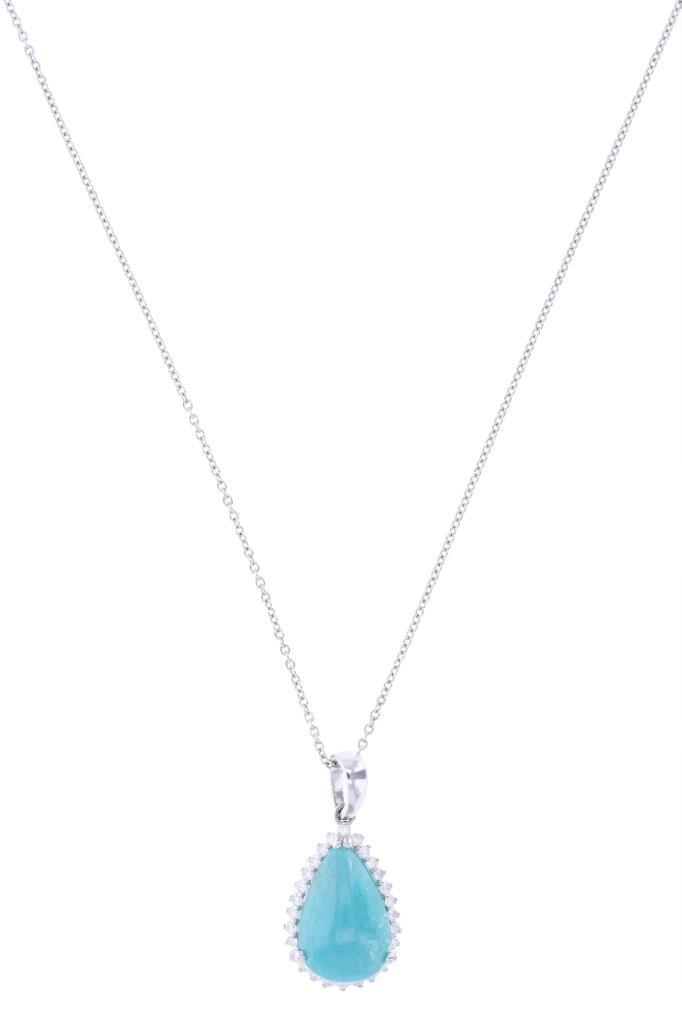 8.96ct Pariba Tourmaline Diamond Platinum Necklace