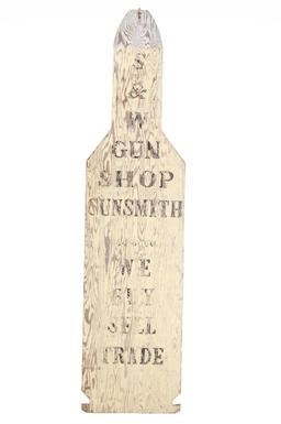 Smith & Wesson Gunsmith Advertisement Sign c 1940s