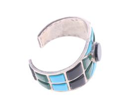 Amazing Navajo Stained Glass Inlaid Bracelet 1990