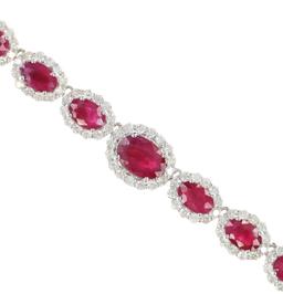 Burmese Ruby Diamond & Platinum PT950 Necklace
