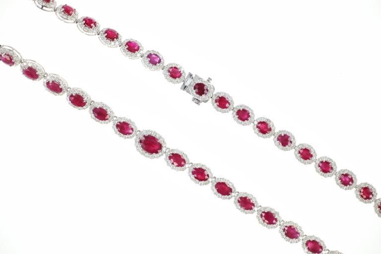 Burmese Ruby Diamond & Platinum PT950 Necklace