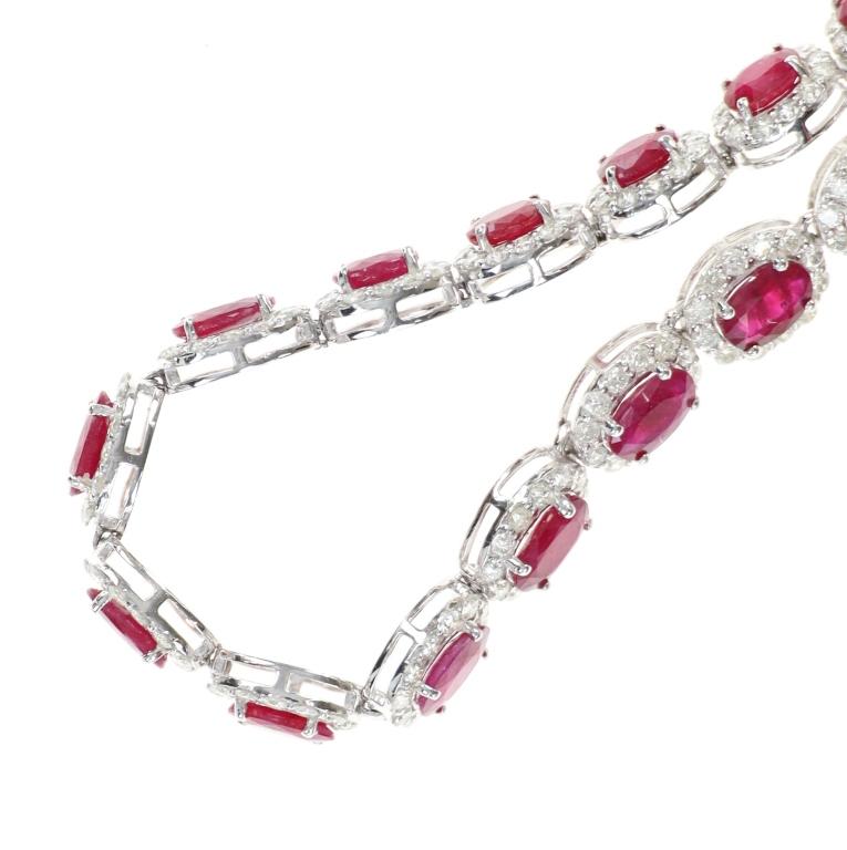 Burmese Ruby Diamond & Platinum PT950 Necklace