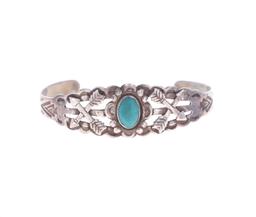 c. 1910- Navajo Fred Harvey Silver Turquoise Cuff