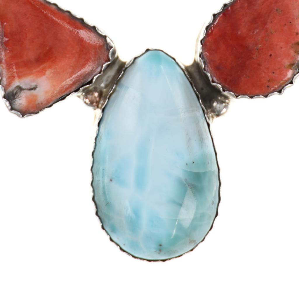 Navajo C. Begay Larimar & Spiny Oyster Necklace