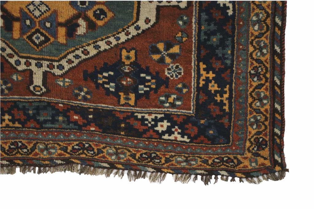 Persian Shiraz Hand Knotted Woven Wool Area Rug