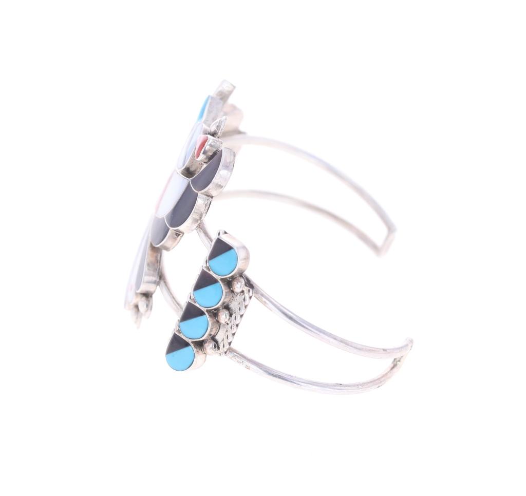 Zuni Leagus Ahiyite Inlaid Thunderbird Bracelet