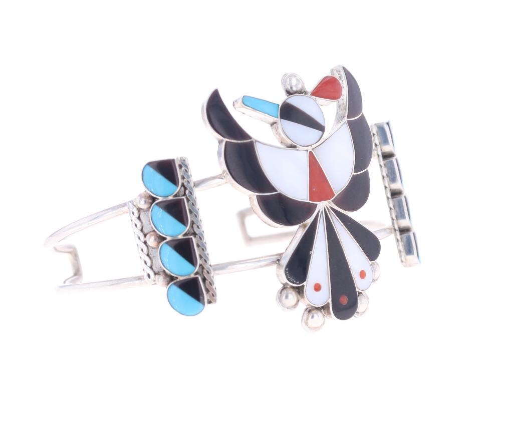 Zuni Leagus Ahiyite Inlaid Thunderbird Bracelet