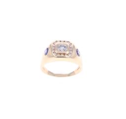 Montana Yogo Sapphire Diamond 14K Men's Ring