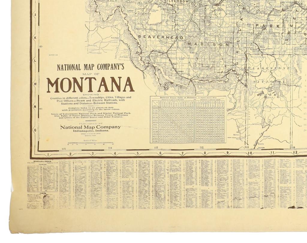 National Map Co. Map of MT Ed. 1264 circa 1940-50s