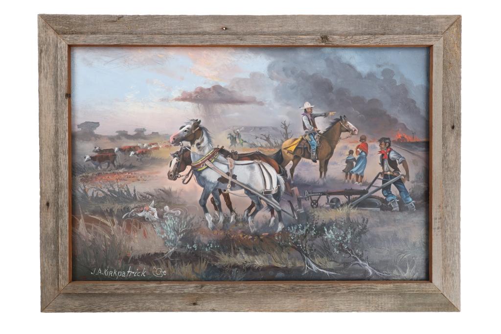 J.A. Kirkpatrick (1898-1984) Original Western Oil