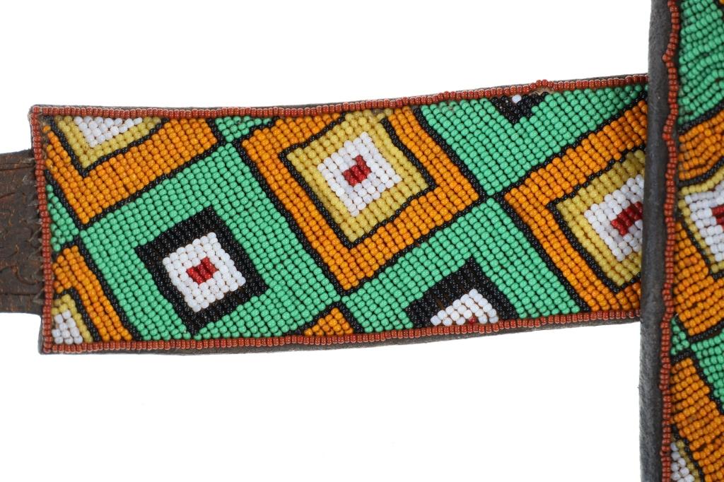 Ca. 1910-1930's Crow Beaded Holster & Sheath Belt