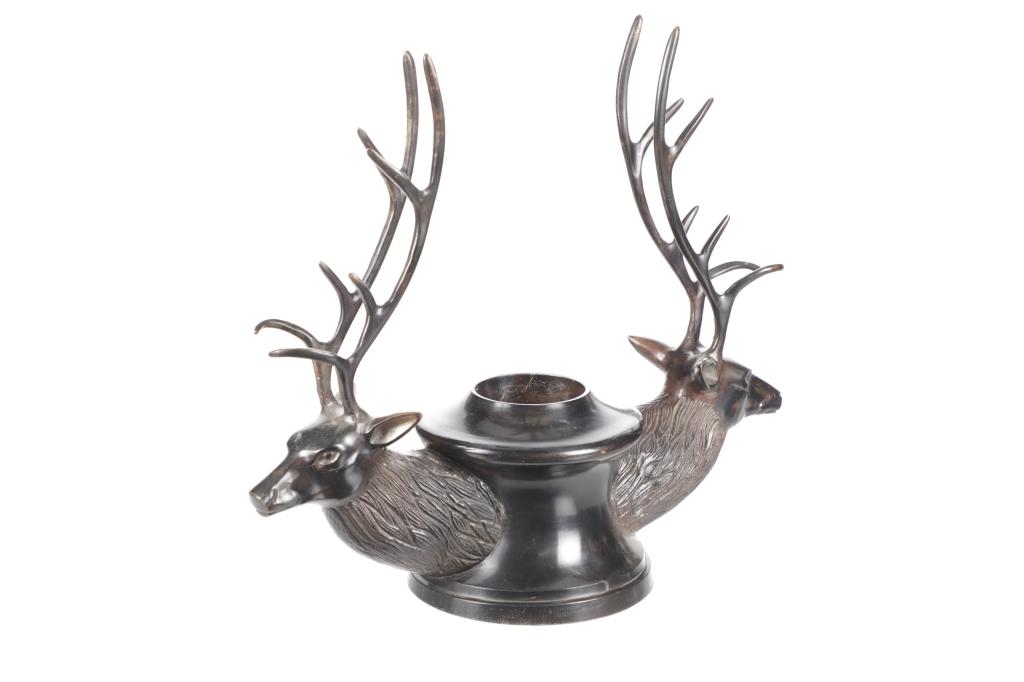 Stetson Double European Stag Candlestick Holder
