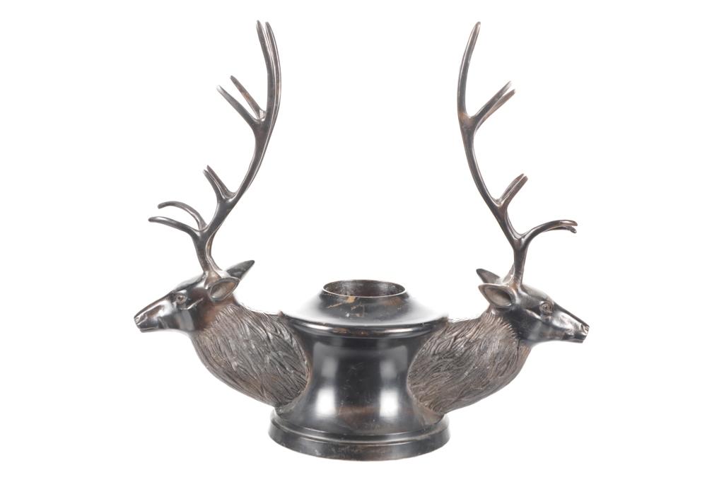 Stetson Double European Stag Candlestick Holder