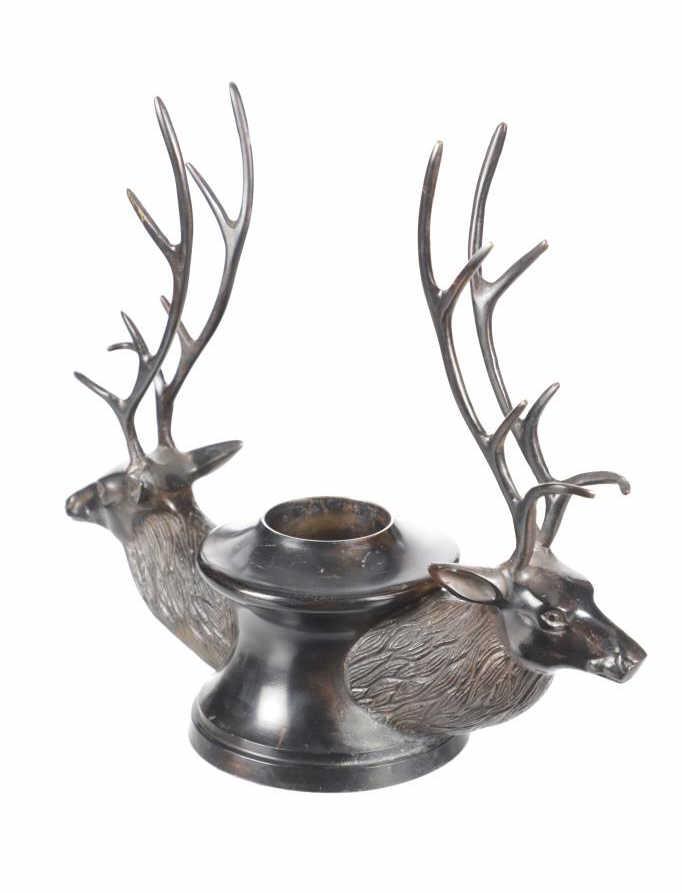 Stetson Double European Stag Candlestick Holder