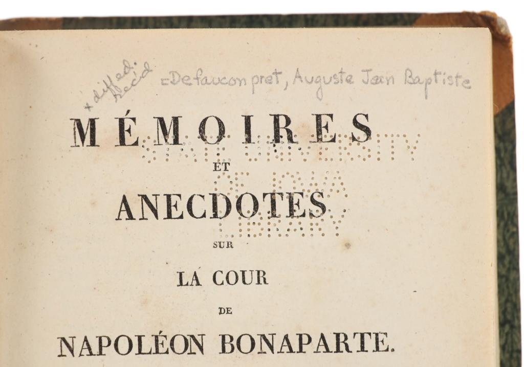 Napoleon Bonaparte "Memories & Anecdotes" 1818