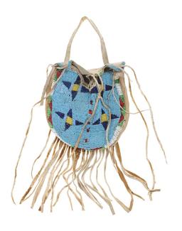 19th C. Northern Cheyenne Beaded Tobacco Bag