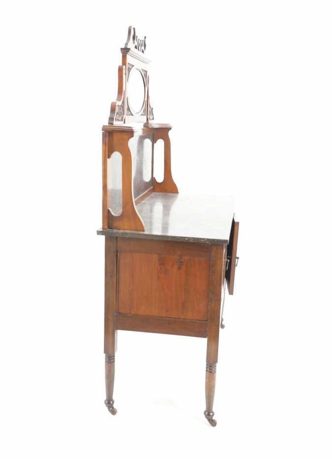 Edwardian Washstand Marble-Top Cabinet c 1890-1910