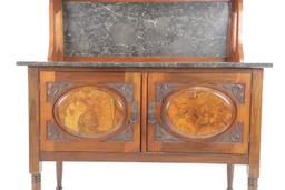 Edwardian Washstand Marble-Top Cabinet c 1890-1910