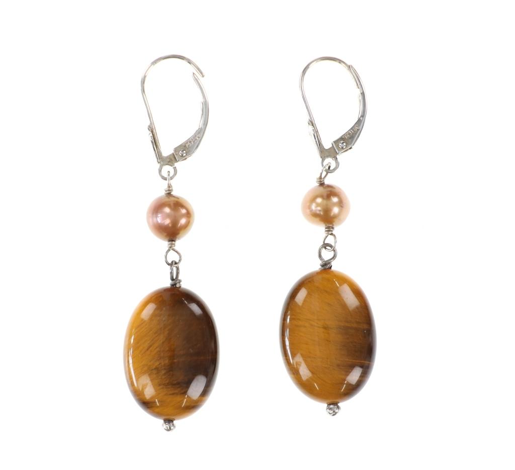 Fancy Disk Tiger's Eye Graduated Jewelry Set