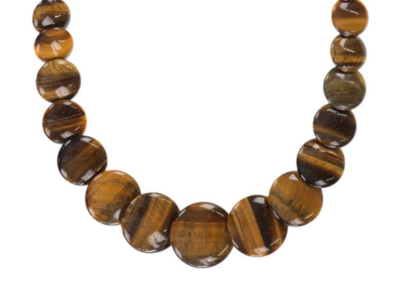 Fancy Disk Tiger's Eye Graduated Jewelry Set