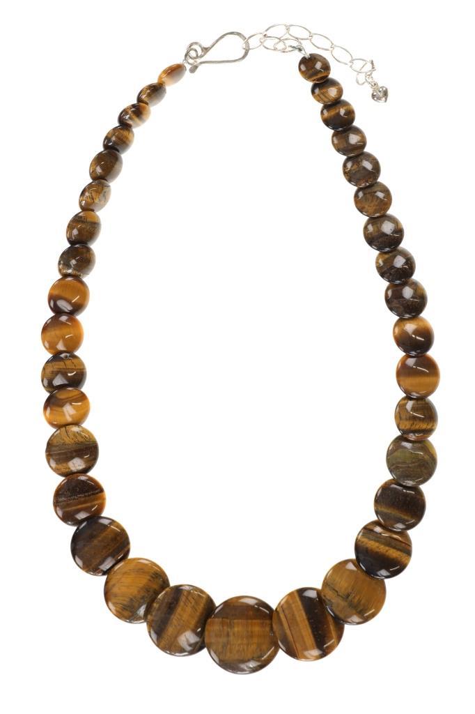 Fancy Disk Tiger's Eye Graduated Jewelry Set