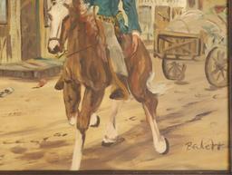 Beckett Oil/ Board Sheriff Patrol Painting 1930-40