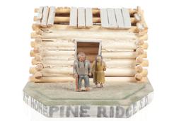 Folk Art "At Home Pine Ridge, SD" Cabin Panorama