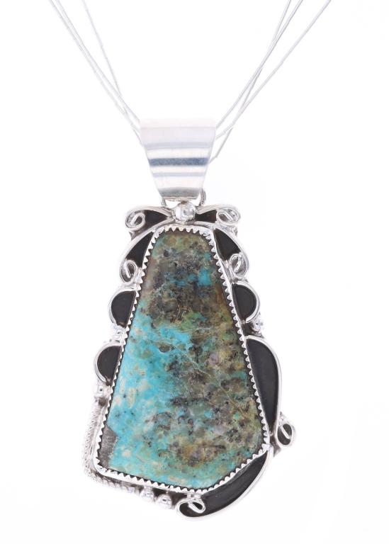 Navajo C. Tom Sterling Silver Turquoise Necklace