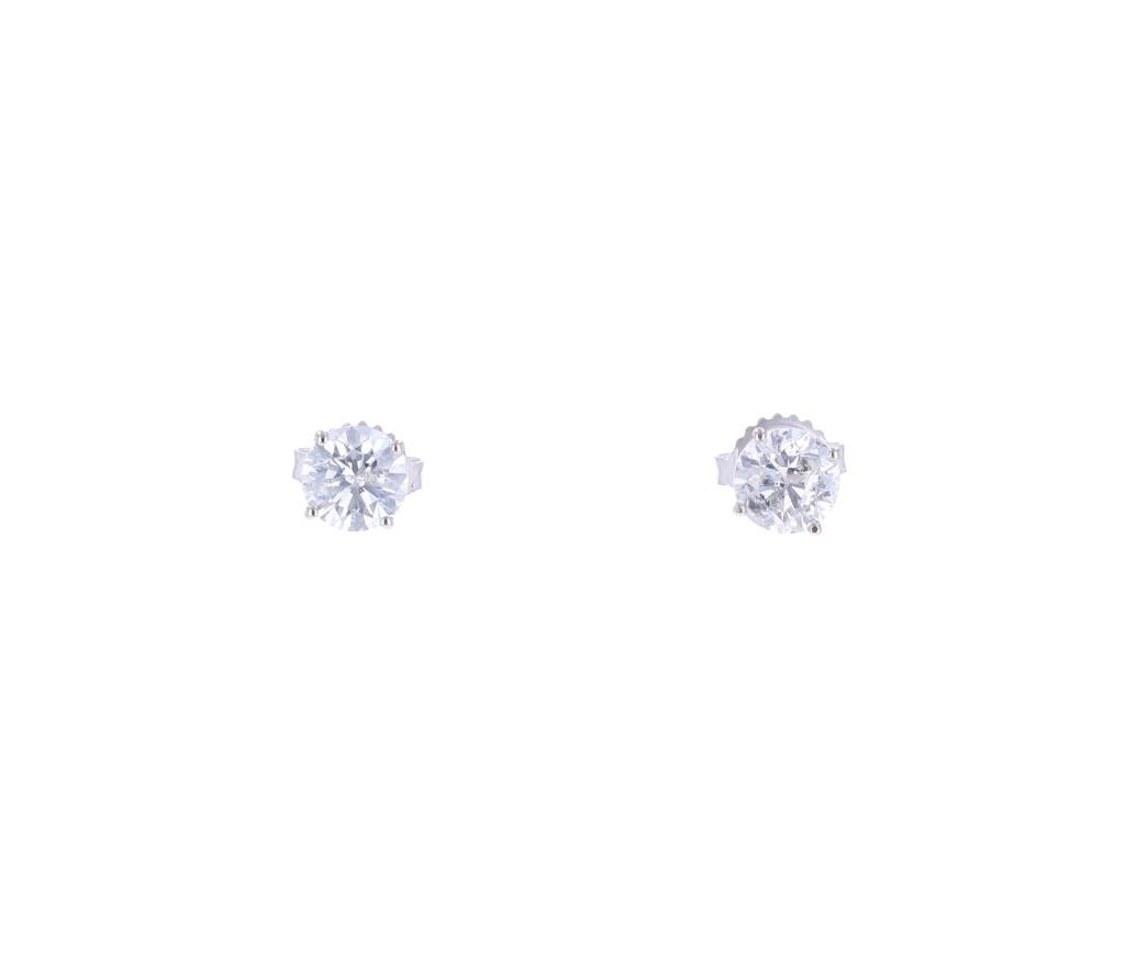 1.97ct Diamond & 14k White Gold Stud Earrings