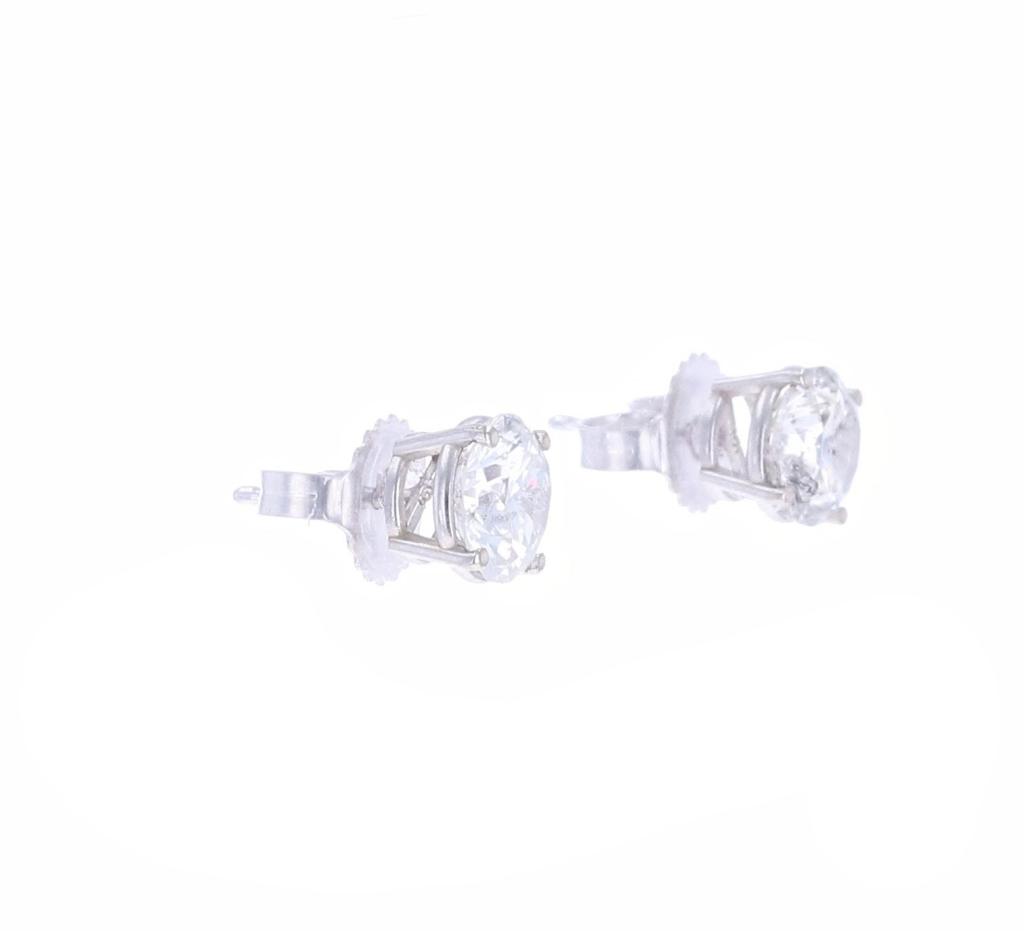 1.97ct Diamond & 14k White Gold Stud Earrings