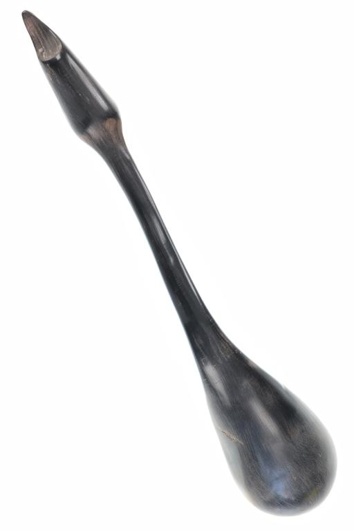 Lakota Sioux Buffalo Horn Carved Crane Bird Spoon