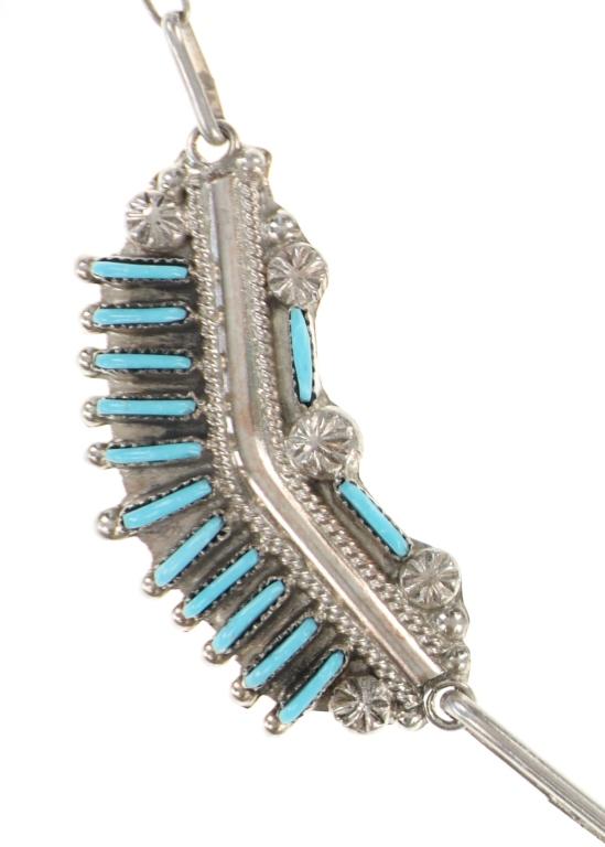 Navajo B. Wyaca Petite Point Turquoise Jewelry Set