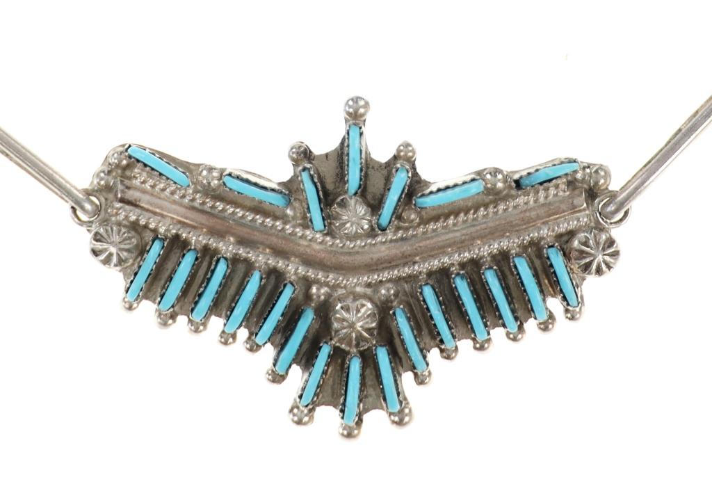 Navajo B. Wyaca Petite Point Turquoise Jewelry Set
